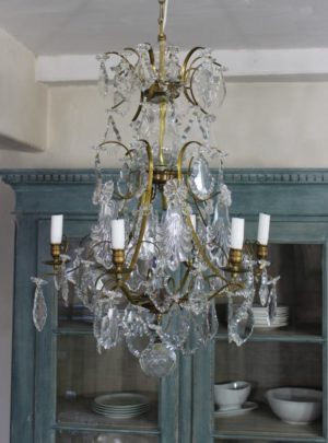 Beautiful old Swedish prism chandelier.